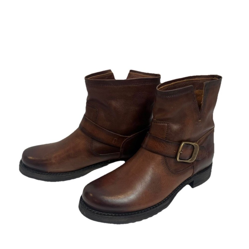 Frye Veronica Boot Womens Sz 7 Oiled Leather Waterproof Boot Redwood/Tan-Brown